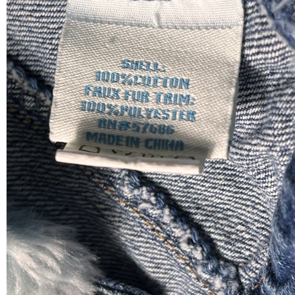 C&C California Girls Denim Jacket with Baby Blue Faux Fur Collar 3T NWT - Picture 4 of 6